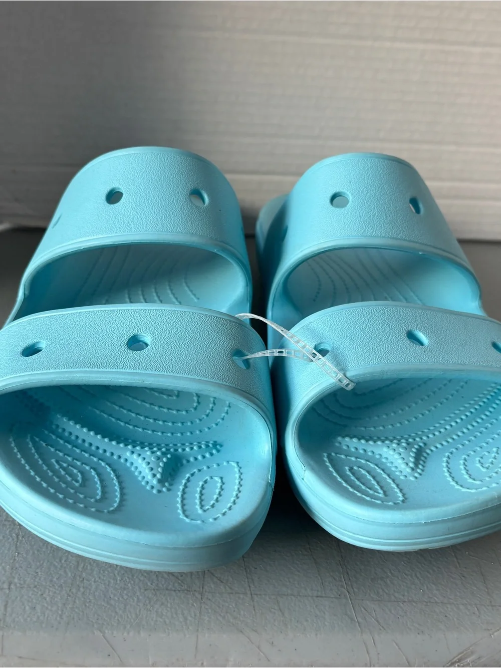 Share Crocs Men’s 12 Slide Sandals Robin Egg Blue Iconic Comfort